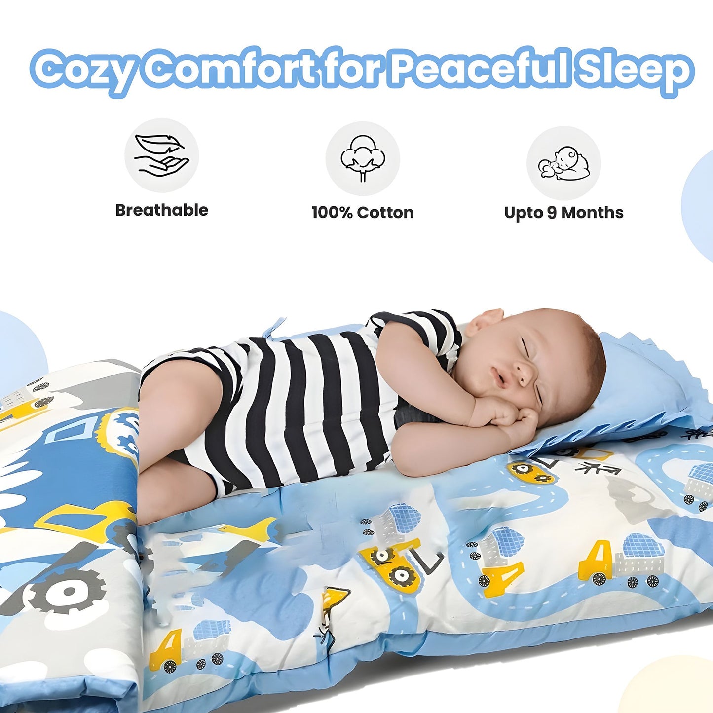 Nuluv Pack of 5 Infant Pure Cotton Soft Quilt Baby Blanket Bed Sets