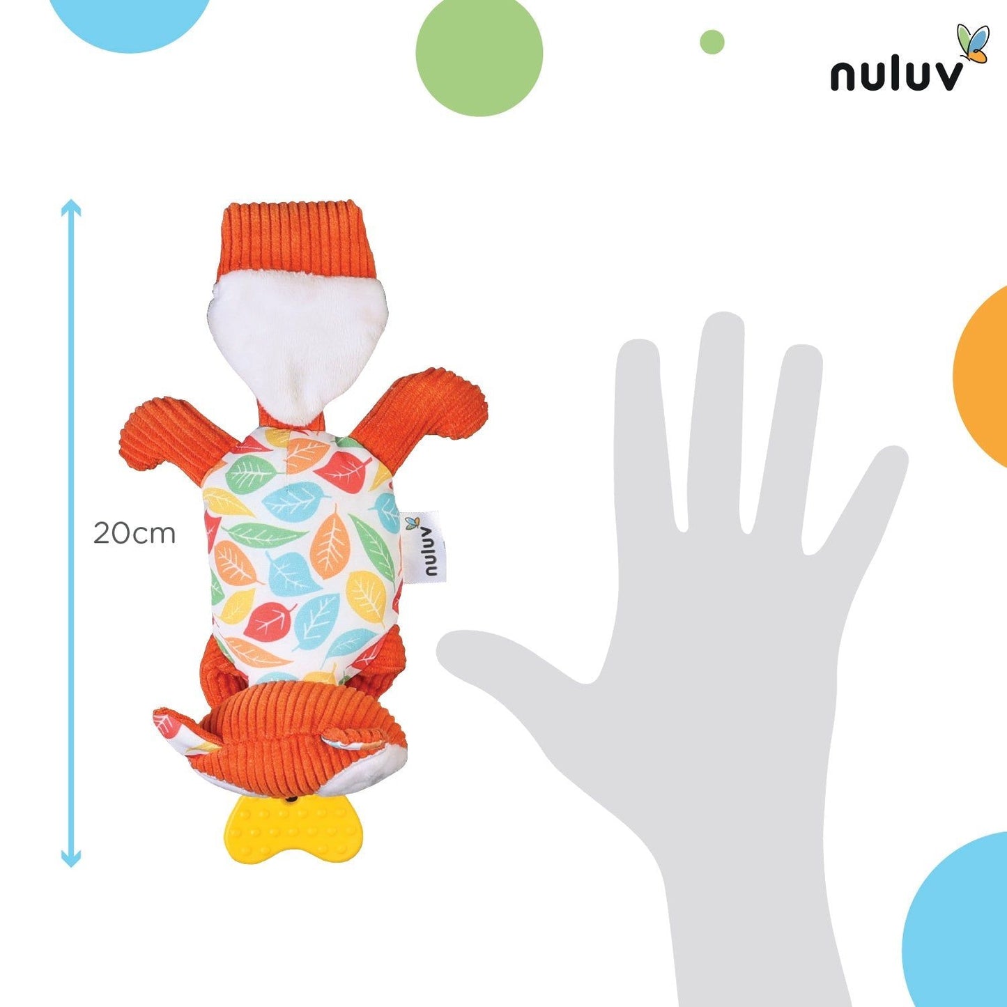 Nuluv Squirrel Soft Toy - Teether, Squeaky Crinkle Squirrel Play Toy for Baby 3 Months+