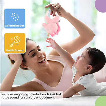 Nuluv Unicorn Ring Rattle Toy, Soft Toy with Rattle Sound, Ring Rattle for Babies and Infants, Develops Sight, Sound and Motor Skills, Lightweight and Portable, Non-Toxic, for Babies 3+ Months