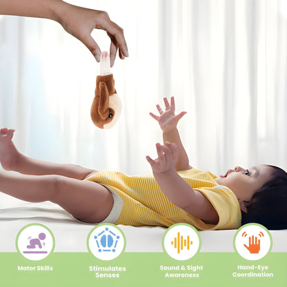 Nuluv Puppy Rattle Plush Toy, Soft Grip, Colorful Beads for Sensory Development, Perfect for 3 Months+ Babies