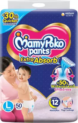 MamyPoko Extra Absorb - L ( 50 Pieces) 9-14 Kg