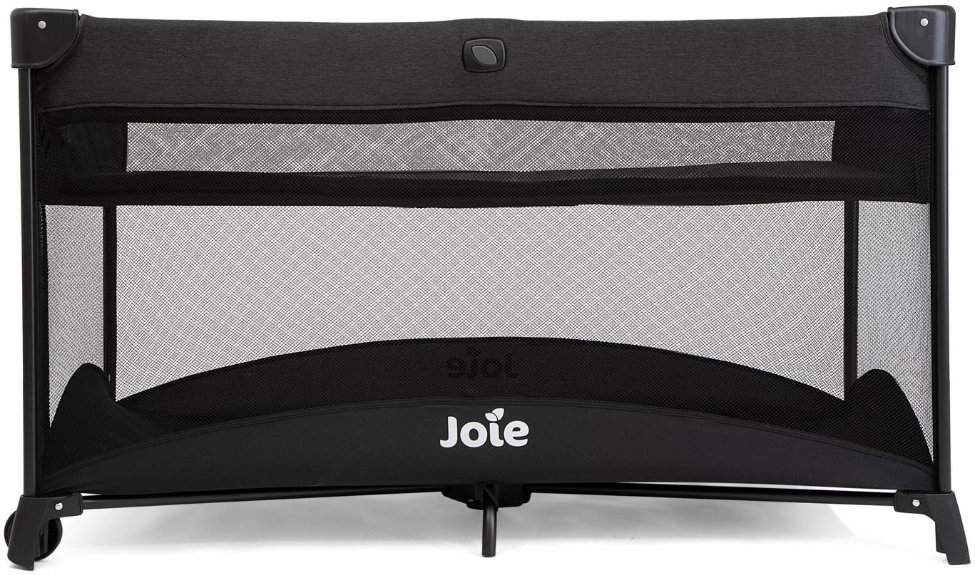 Joie Allura 120 Travel Cot – Full-Size Bassinet, Mesh Ventilation, Zippered Side Entry, Removable Mattress, Carry Bag & Wheels – from Birth to 15 kg