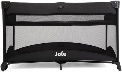 Joie Allura 120 Travel Cot – Full-Size Bassinet, Mesh Ventilation, Zippered Side Entry, Removable Mattress, Carry Bag & Wheels – from Birth to 15 kg