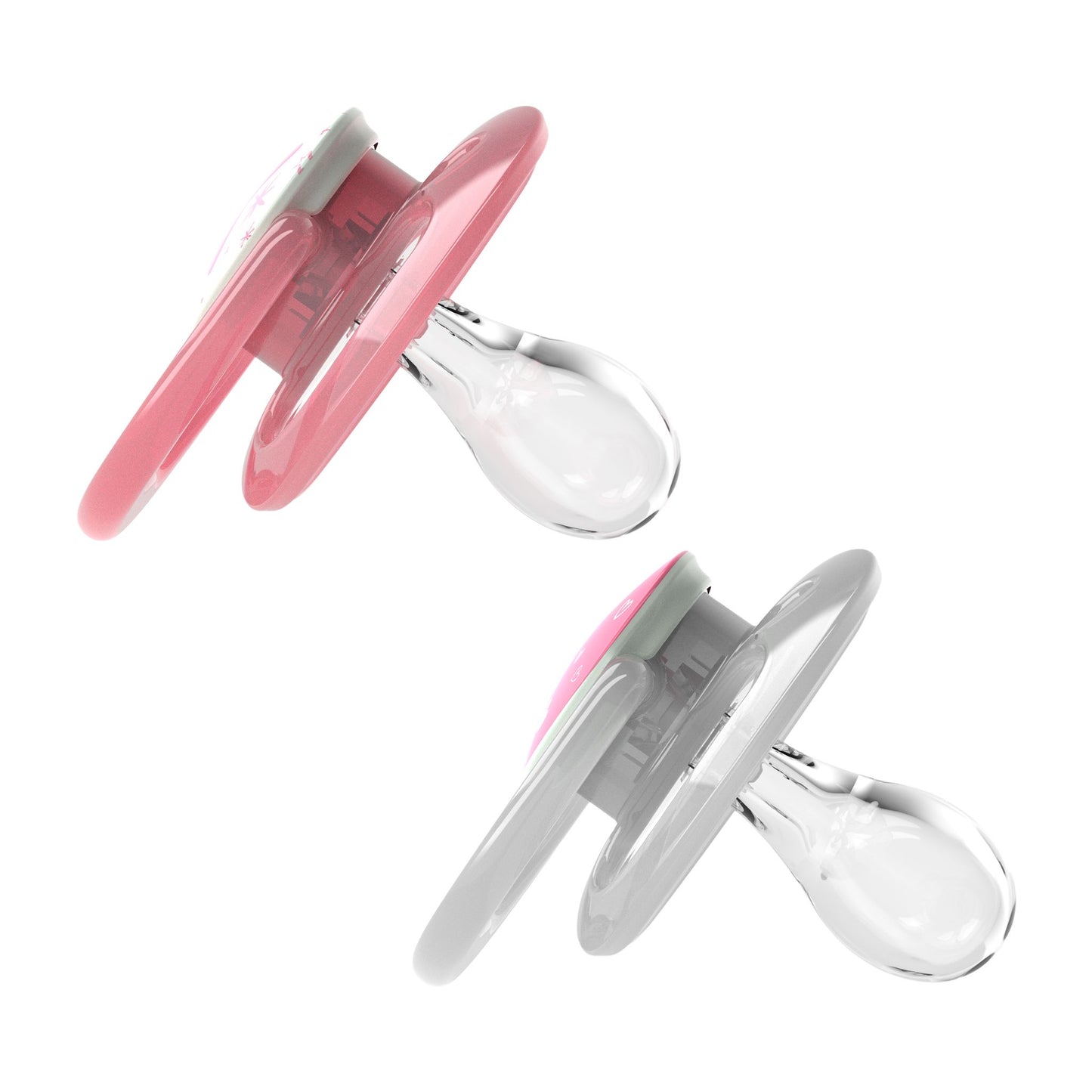 Dr. Brown's Advantage Glow in The Dark 2 Piece Stage 2 Pacifier (Pack of 2, Pink)
