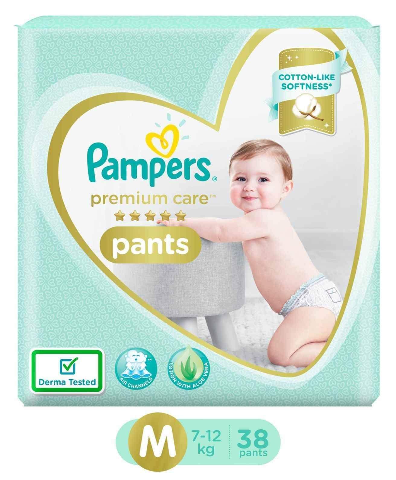 Pampers Premium Care Pants Diapers, Medium, 38 Count