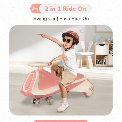 R for Rabbit Iya Iya Sportz swing car for kids Peach Grey