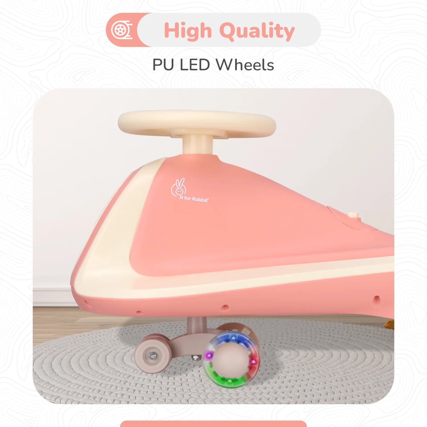 R for Rabbit Iya Iya Sportz swing car for kids Peach Grey