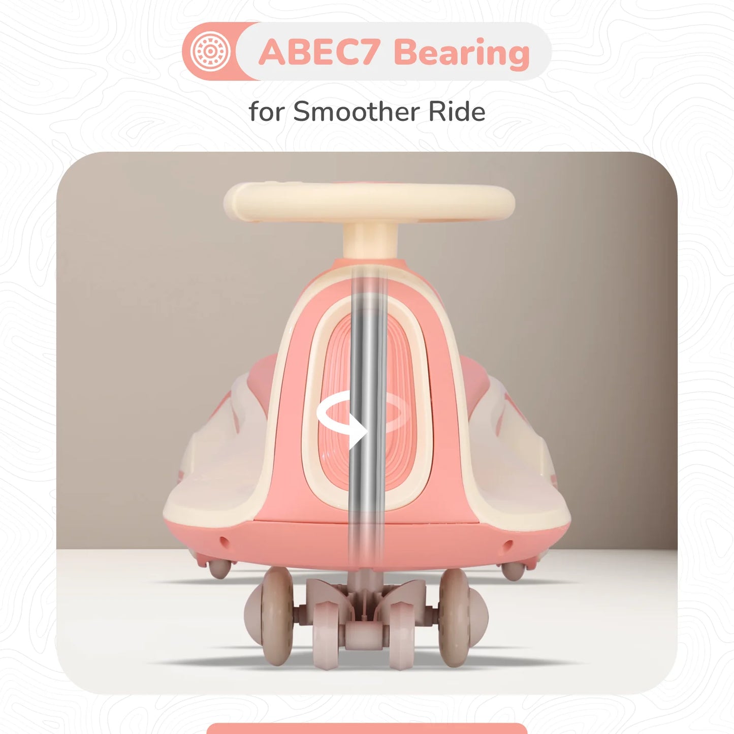 R for Rabbit Iya Iya Sportz swing car for kids Peach Grey