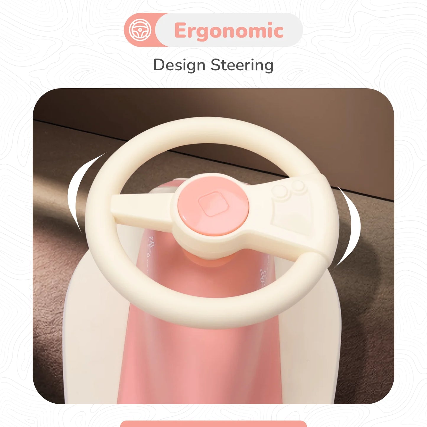 R for Rabbit Iya Iya Sportz swing car for kids Peach Grey