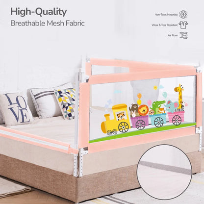 R for Rabbit Safari Bed Rail for Baby Easy Install, Anti-Fall Safeguard for Toddler Safety, Pink