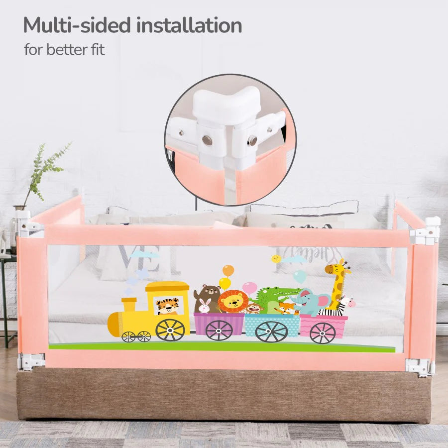 R for Rabbit Safari Bed Rail for Baby Easy Install, Anti-Fall Safeguard for Toddler Safety, Pink