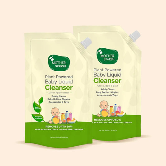 MOTHER SPARSH Plant Powered Natural Liquid Cleanser - Refill Pack (2 x 500ML)