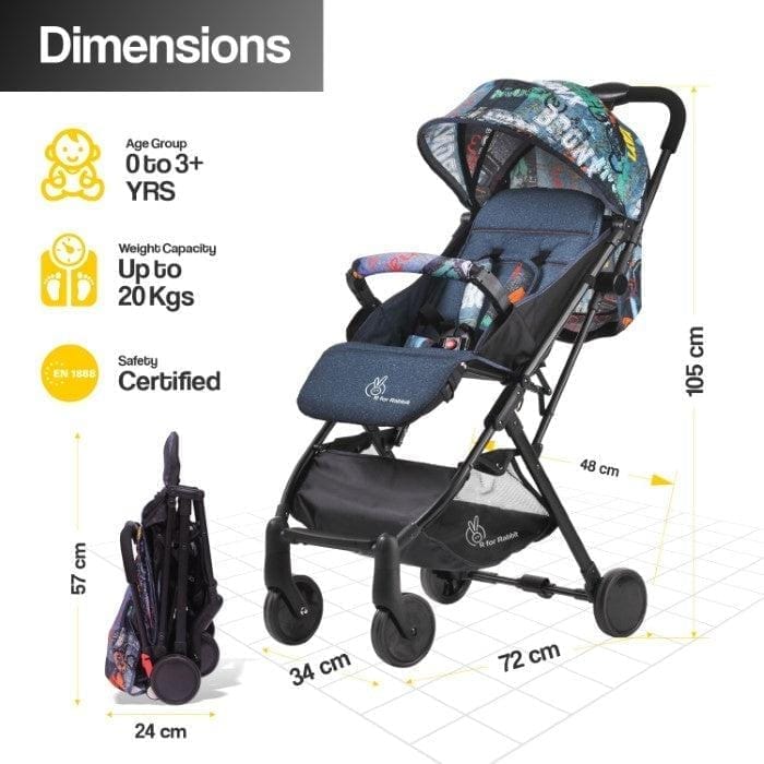 R for Rabbit Pocket Stroller Lite Grey