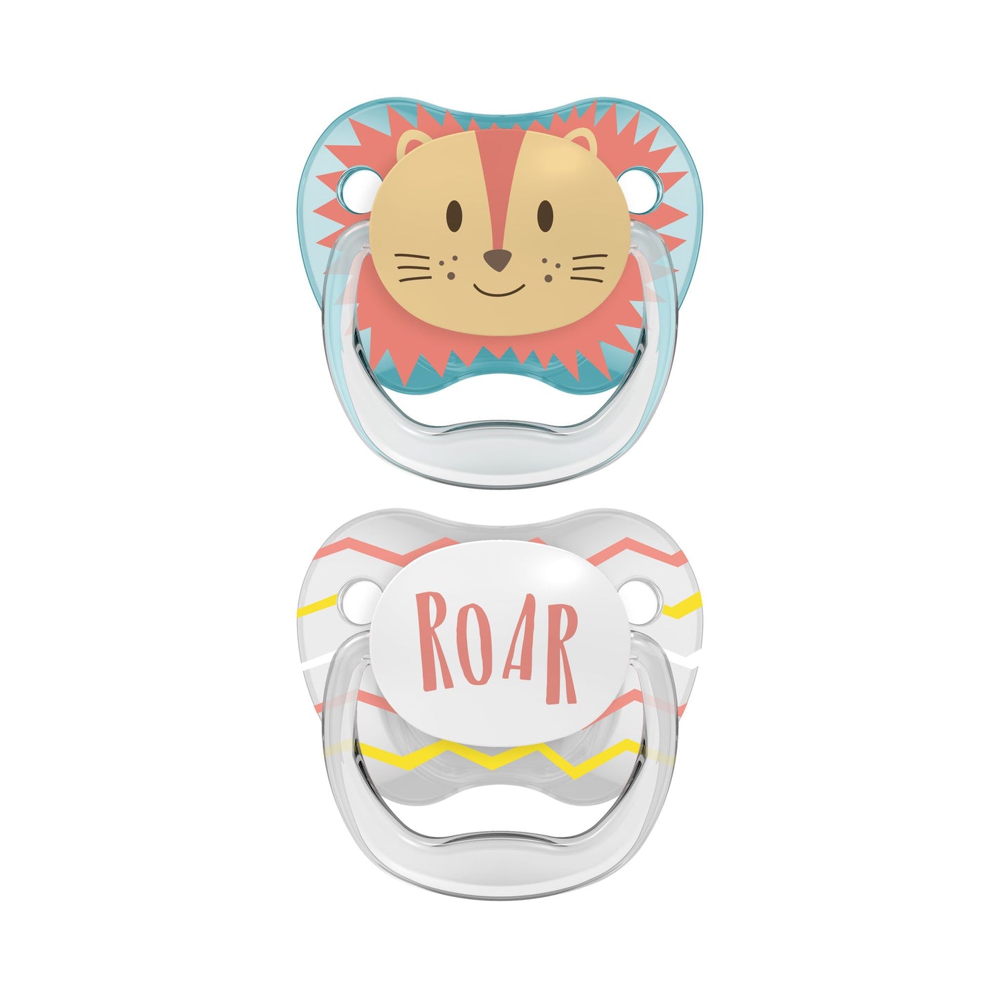 Dr. Brown's Prevent Printed Shield Soother - Stage 1, Pack of 2, Teak & Gray, Birth+ to 6M