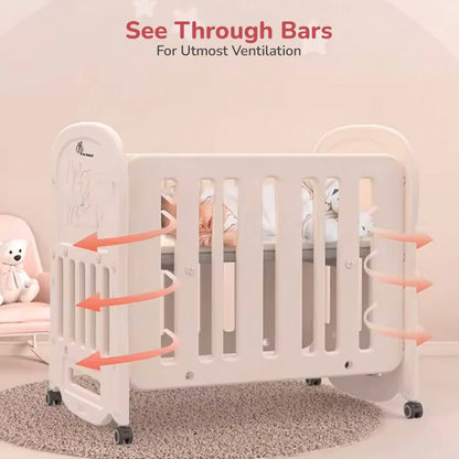 R for Rabbit Dream N Play Baby Cot 2-in-1 Multipurpose Converted From Cot into a Rocking Cot