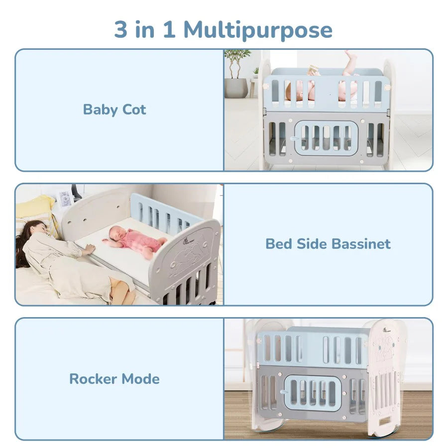 R For Rabbit Dream N Play Plus Baby Cot 3-in-1 Multipurpose and Plug N Play Installation