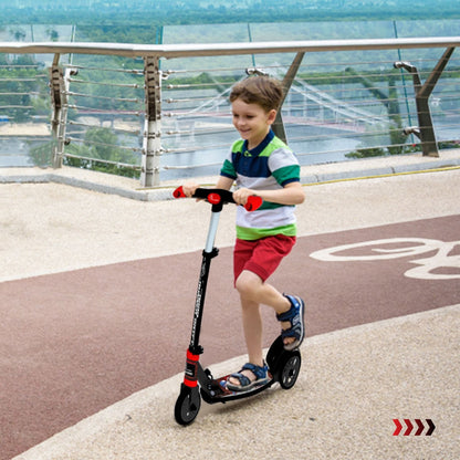 R for Rabbit Road Runner Drift Scooter - Metal Body, 3 Level Height Adjustment, Anti Slip Deck Pure Black