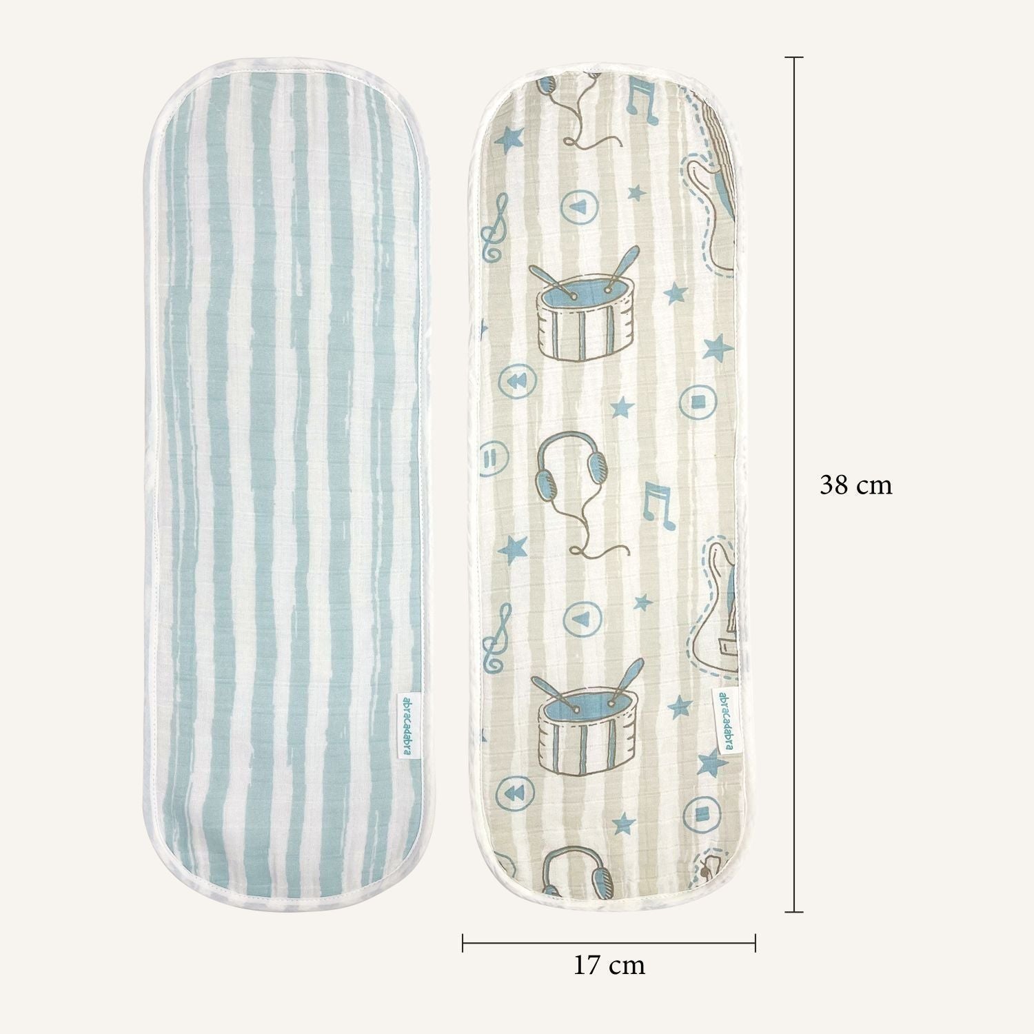 Abracadabra Muslin Burp Pad - Rockstar Pack of 2