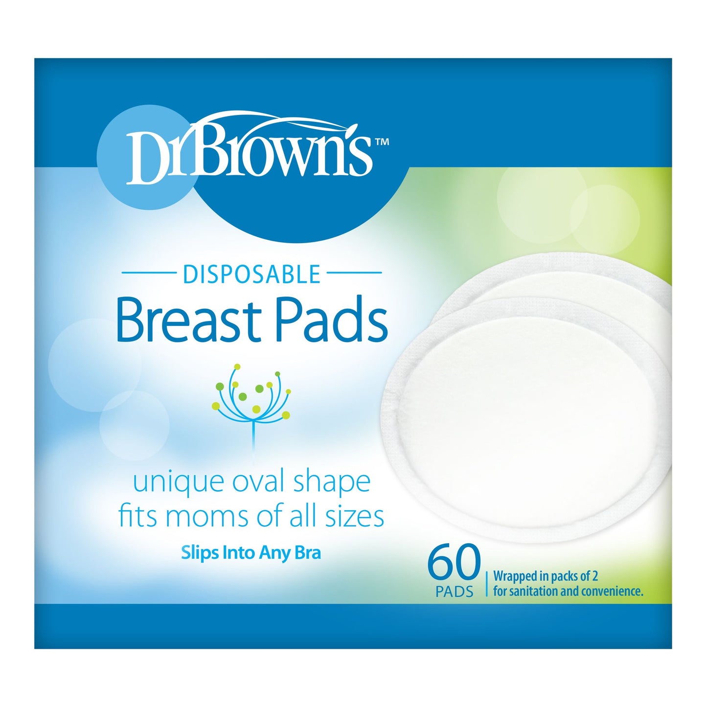 Dr. Brown's Disposable Breast Pads 60 Pieces White