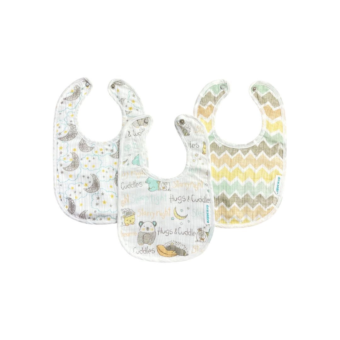 Abracadabra Muslin Bibs - Sleepy Friends Pack of 3