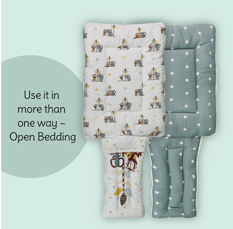 3 in 1 Baby Sleeping Bag & Carry Nest for Newborn, Holding Set, Soft & Lightweight (Jungle Tribe)