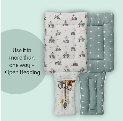 3 in 1 Baby Sleeping Bag & Carry Nest for Newborn, Holding Set, Soft & Lightweight (Jungle Tribe)