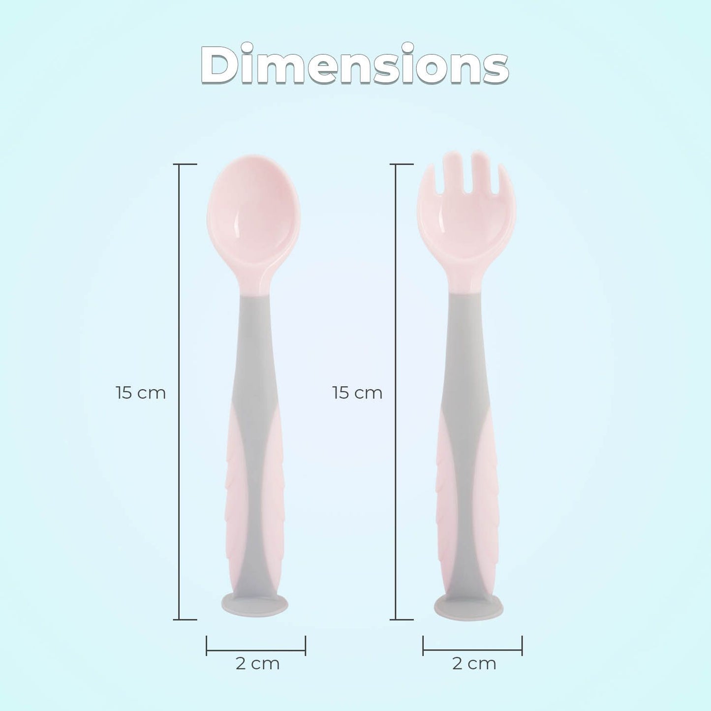 R for Rabbit Safe Feed Flexi Spoon Set For Baby Pink Grey