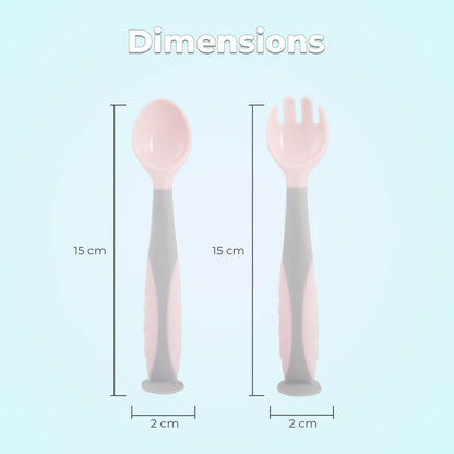 R for Rabbit Safe Feed Flexi Spoon Set For Baby Pink Grey