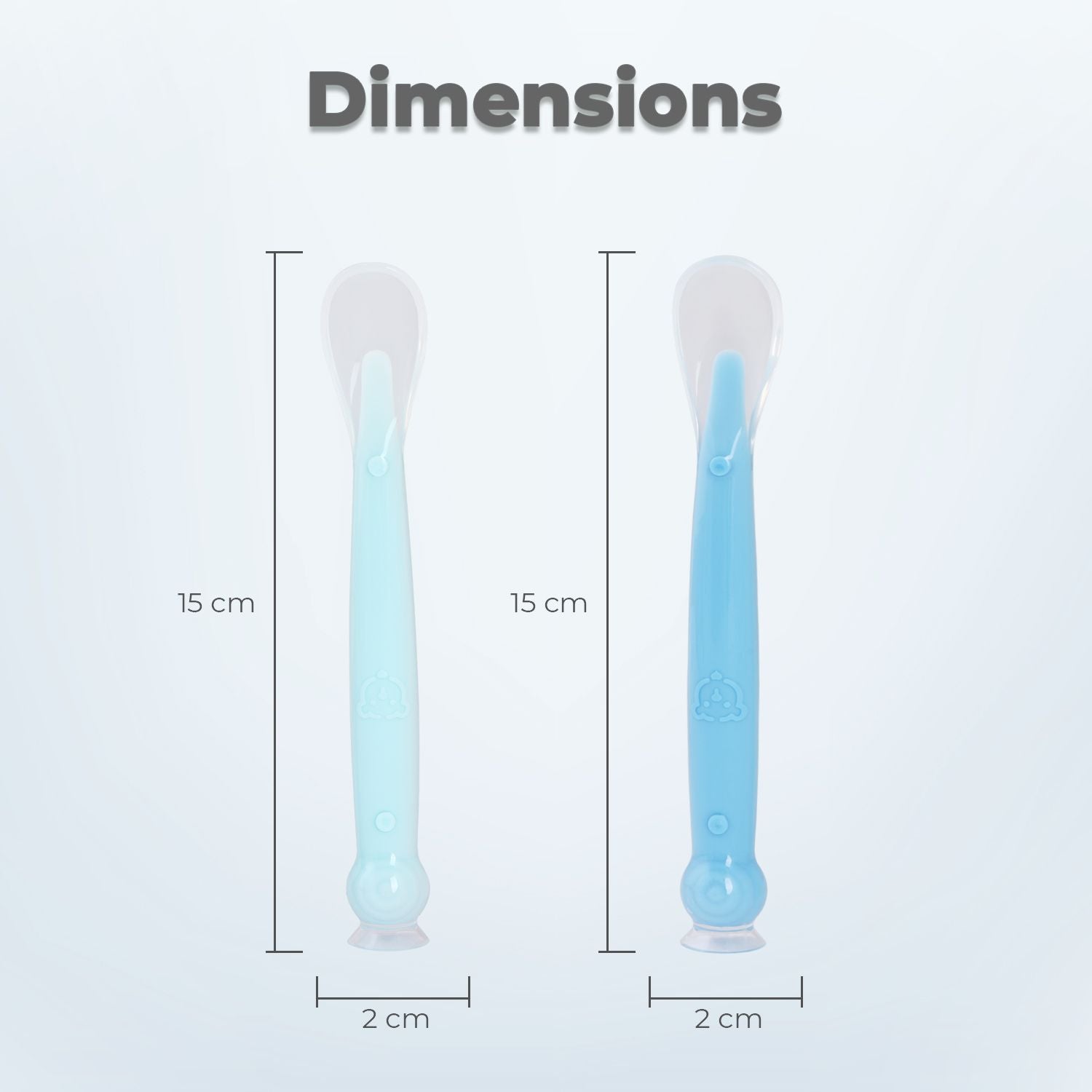 R for Rabbit Safe Feed Silicone Baby Spoon Set Lake Blue-Blue