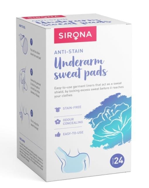 Sirona Under Arm Sweat Pads for Men and Women - 24 Pads