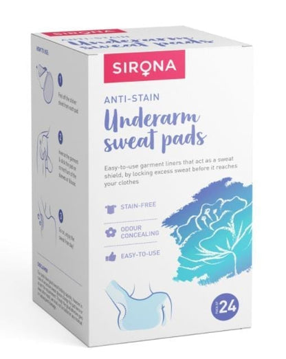 Sirona Under Arm Sweat Pads for Men and Women - 24 Pads