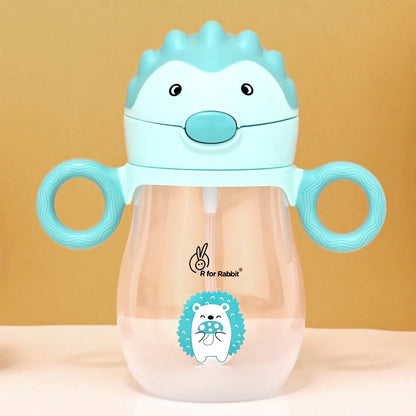 R for Rabbit Spikey Baby Straw Sipper Bottle With Soft Silicone Straw and Leak Proof, Lake Blue
