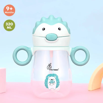 R for Rabbit Spikey Baby Straw Sipper Bottle With Soft Silicone Straw and Leak Proof, Lake Blue