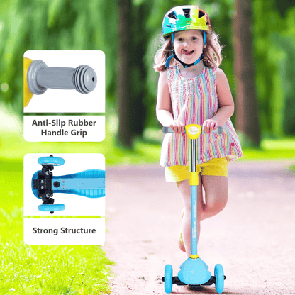 R for Rabbit Road Runner Junior Scooter - 3 Level Height Adjustment, Anti Slip Deck Blue