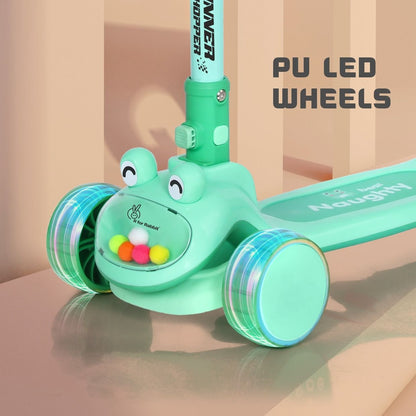 R for Rabbit Road Runner Hopper Scooter For Kids With PU LED Wheels Green