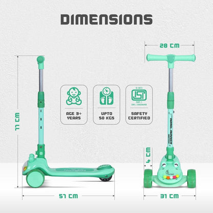 R for Rabbit Road Runner Hopper Scooter For Kids With PU LED Wheels Green