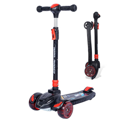 R for Rabbit Road Runner Racer Scooter - PU LED Wheels, 4 Level Height Adjustment, Anti Slip Deck  Black