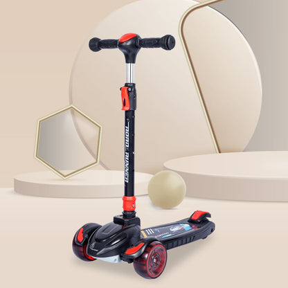 R for Rabbit Road Runner Racer Scooter - PU LED Wheels, 4 Level Height Adjustment, Anti Slip Deck  Black