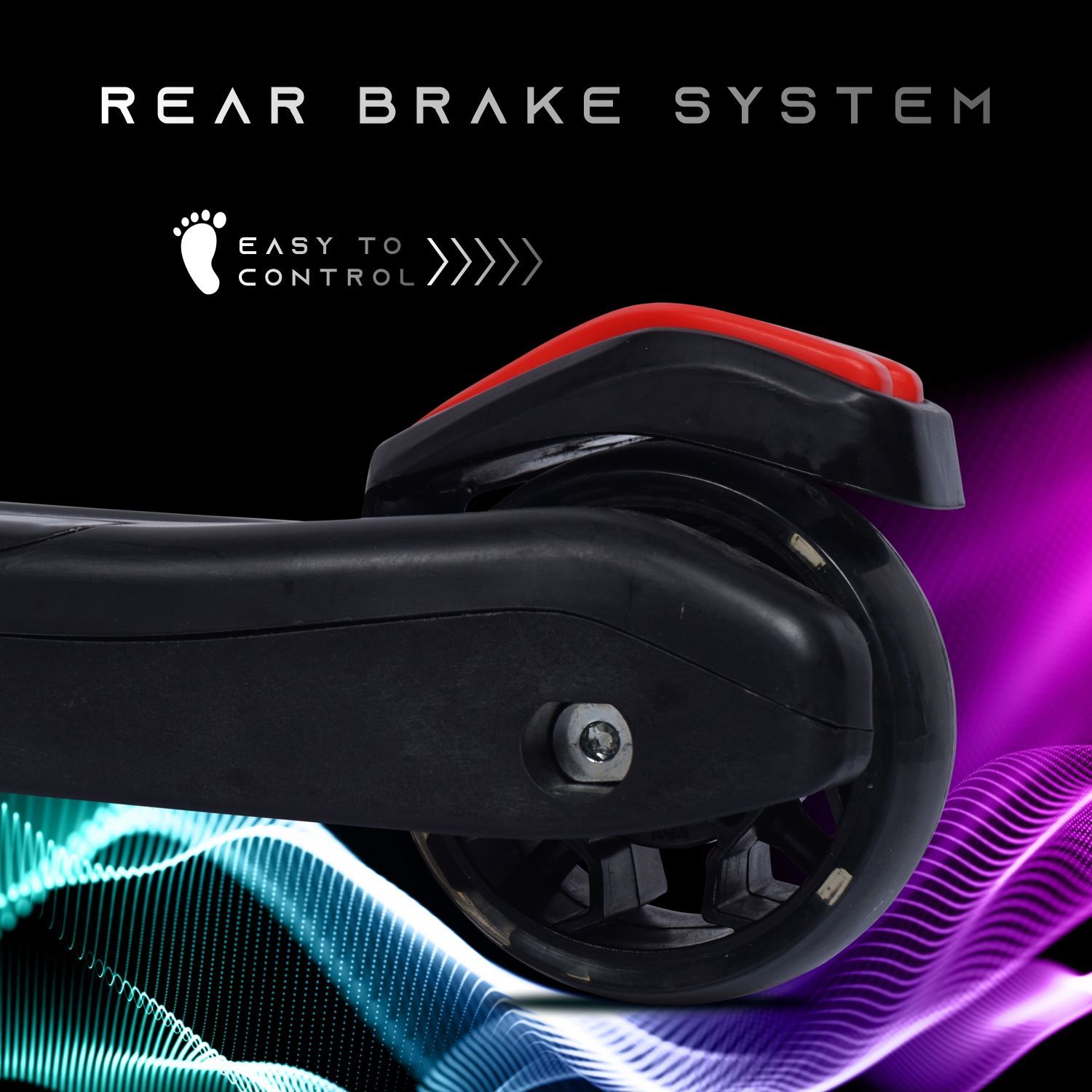 R for Rabbit Road Runner Racer Scooter - PU LED Wheels, 4 Level Height Adjustment, Anti Slip Deck  Black