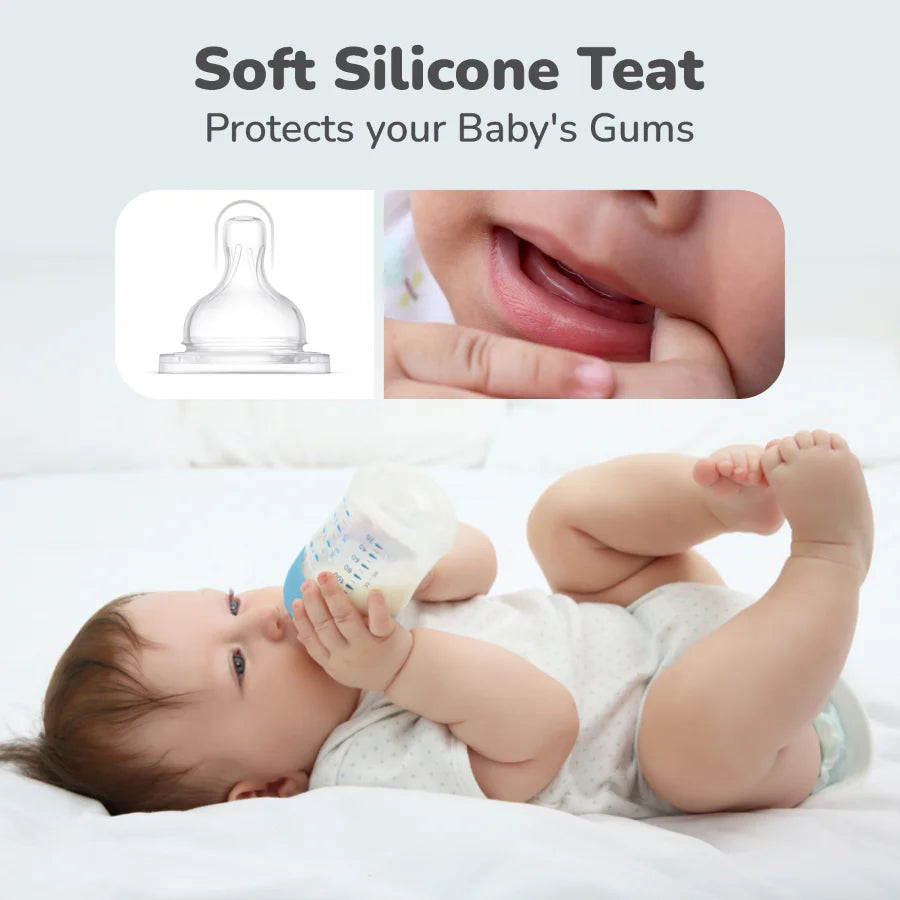 R For Rabbit First Feed Soft Silicone Teat for Glass Bottles, PP Bottles, and SS Bottles Pack of 2, Medium