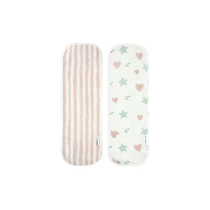 Abracadabra Muslin Burp Pad - Stars & Hearts Pack of 2