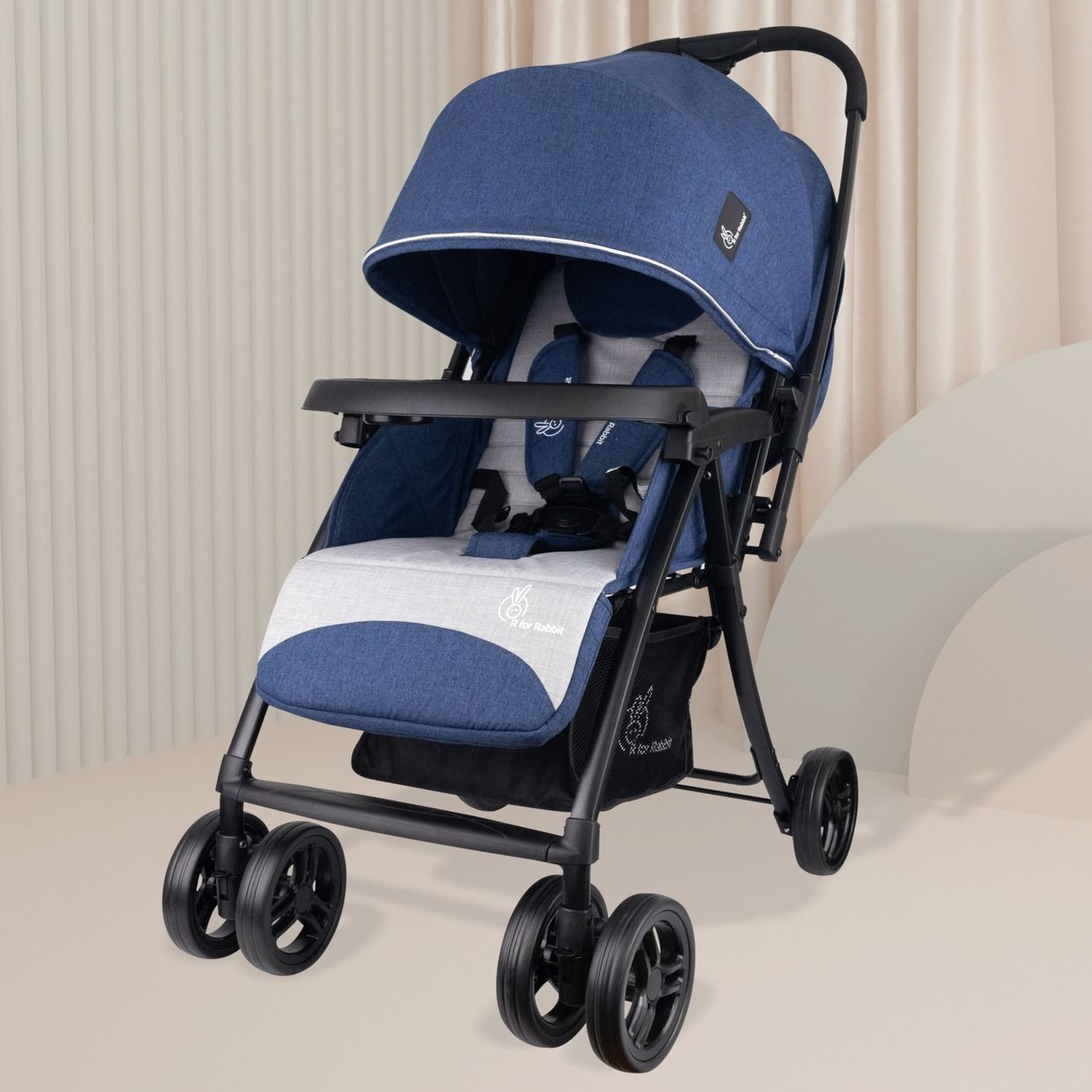 R for Rabbit Poppins Joy Cute Stroller For Kids Blue Grey