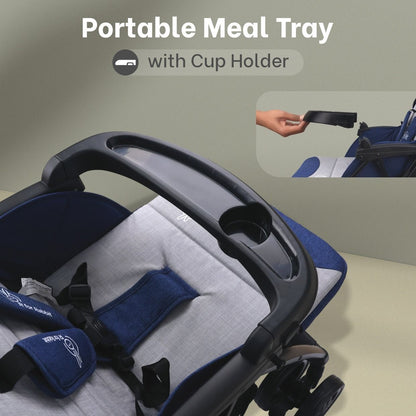 R for Rabbit Poppins Joy Cute Stroller For Kids Blue Grey