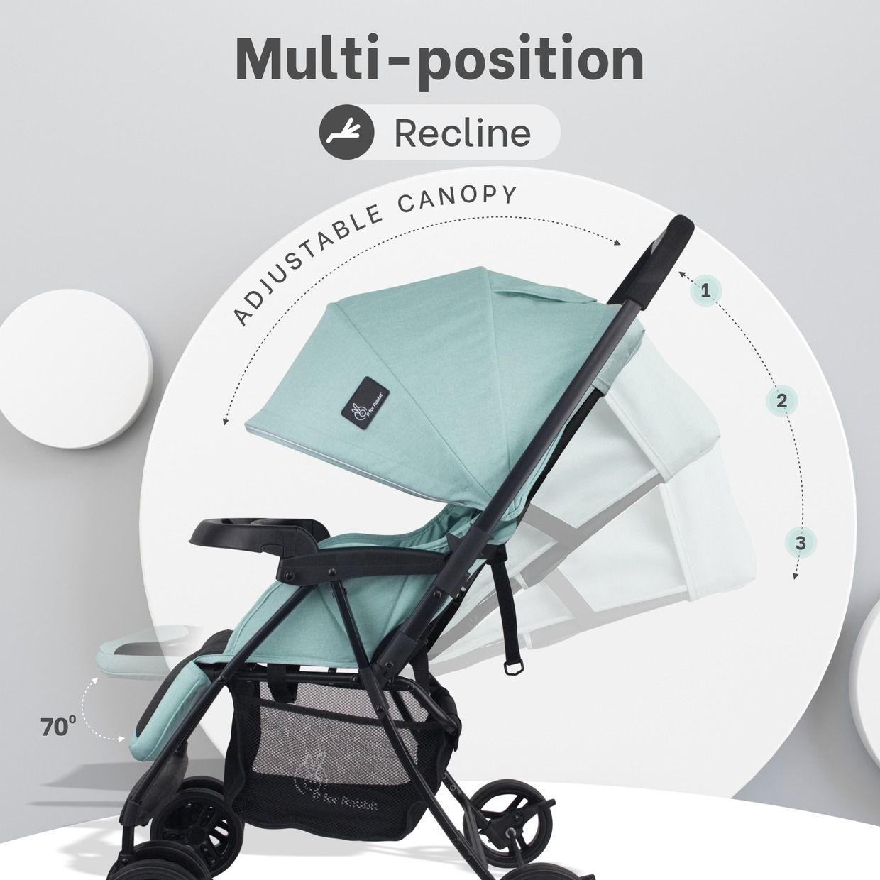 R for Rabbit Poppins Joy Cute Stroller For Kids Green Black