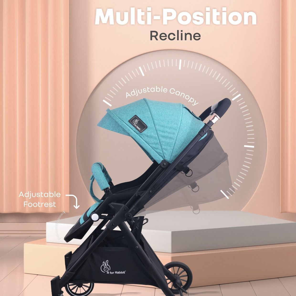 R for Rabbit Street Smart Nova Baby Stroller(Green Black)