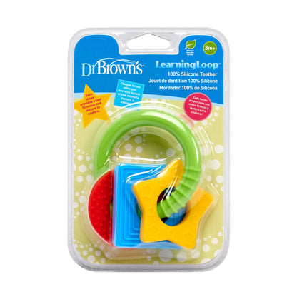 Dr. Brown's Learning Loop Infant Teether with Multi Textured D (Pack of 1, Brown)