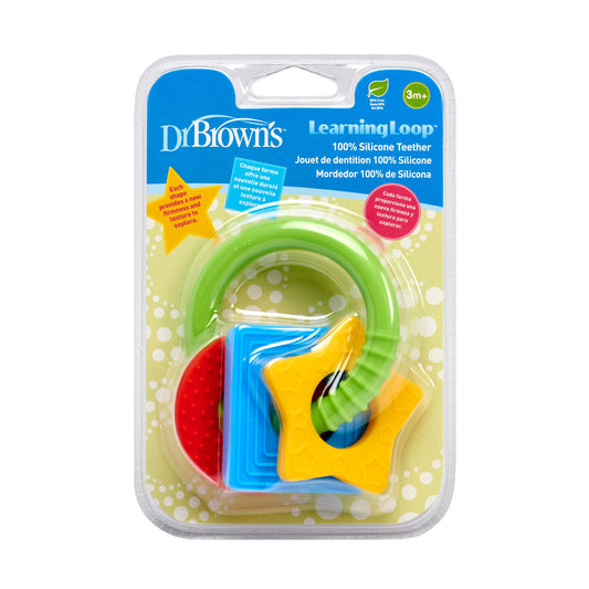 Dr. Brown's Learning Loop Infant Teether with Multi Textured D (Pack of 1, Brown)