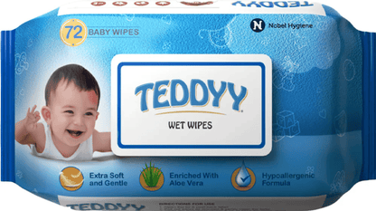 TEDDYY Baby Wet Wipes With Lid 72s (Pack of 1)