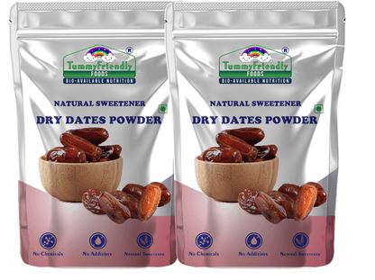 Tummy Friendly Foods Dry Dates Powder from Premium Arabian Dates |Kharek Powder Cereal (400 g, Pack of 2)