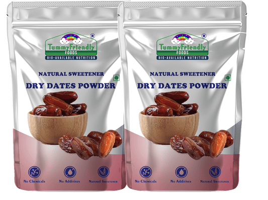 Tummy Friendly Foods Dry Dates Powder from Premium Arabian Dates |Kharek Powder Cereal (400 g, Pack of 2)